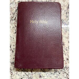 Vintage 1KJV Giant Print Reference Bible 1996 Burgundy Indexed Leather Bound
